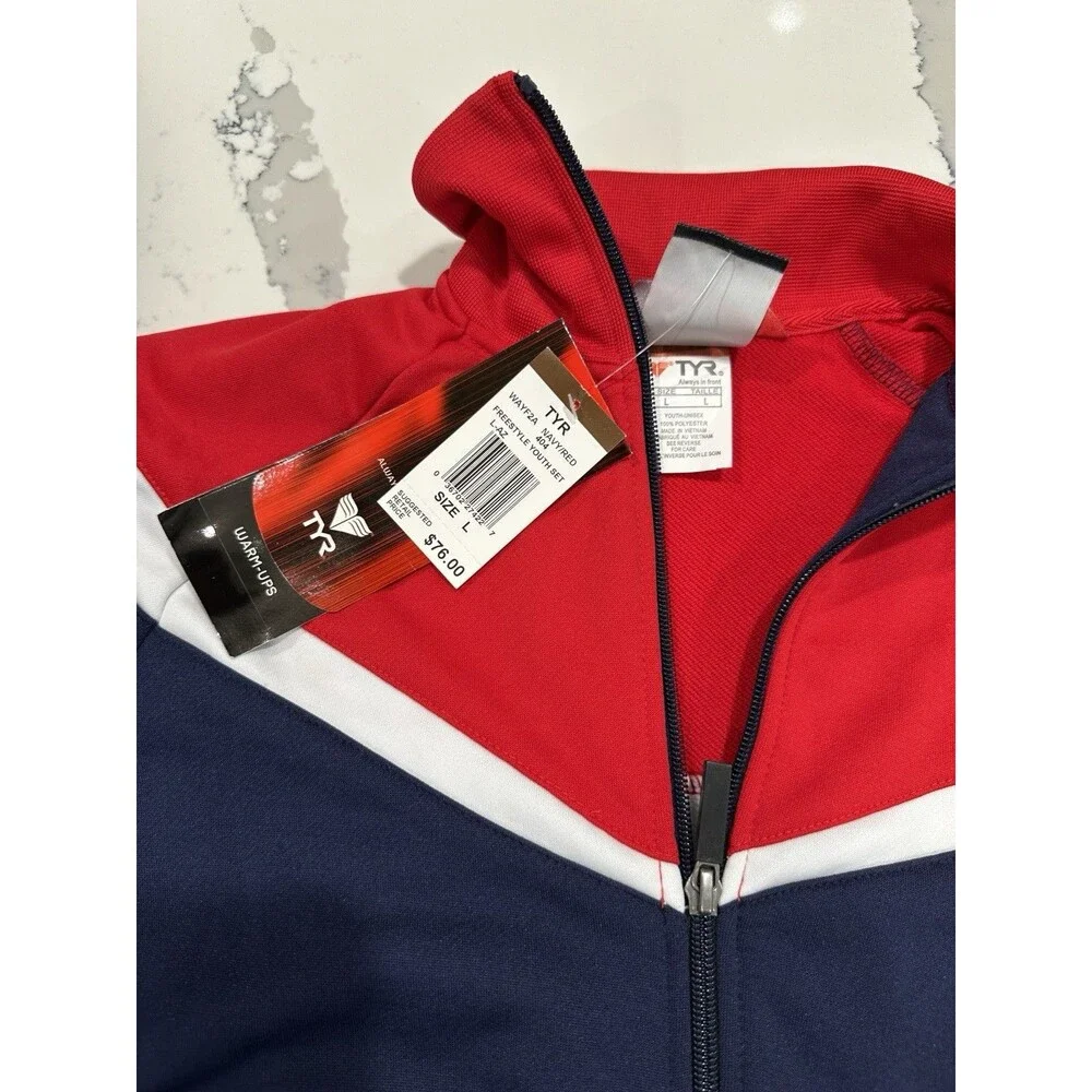 TYR Warm-Up Freestyle USA  All American Youth Large Jacket NWT